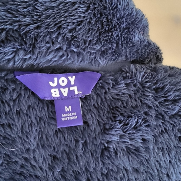 JoyLab Sherpa Bomber Jacket Coat Navy Blue size Womens M EUC - Picture 4 of 5